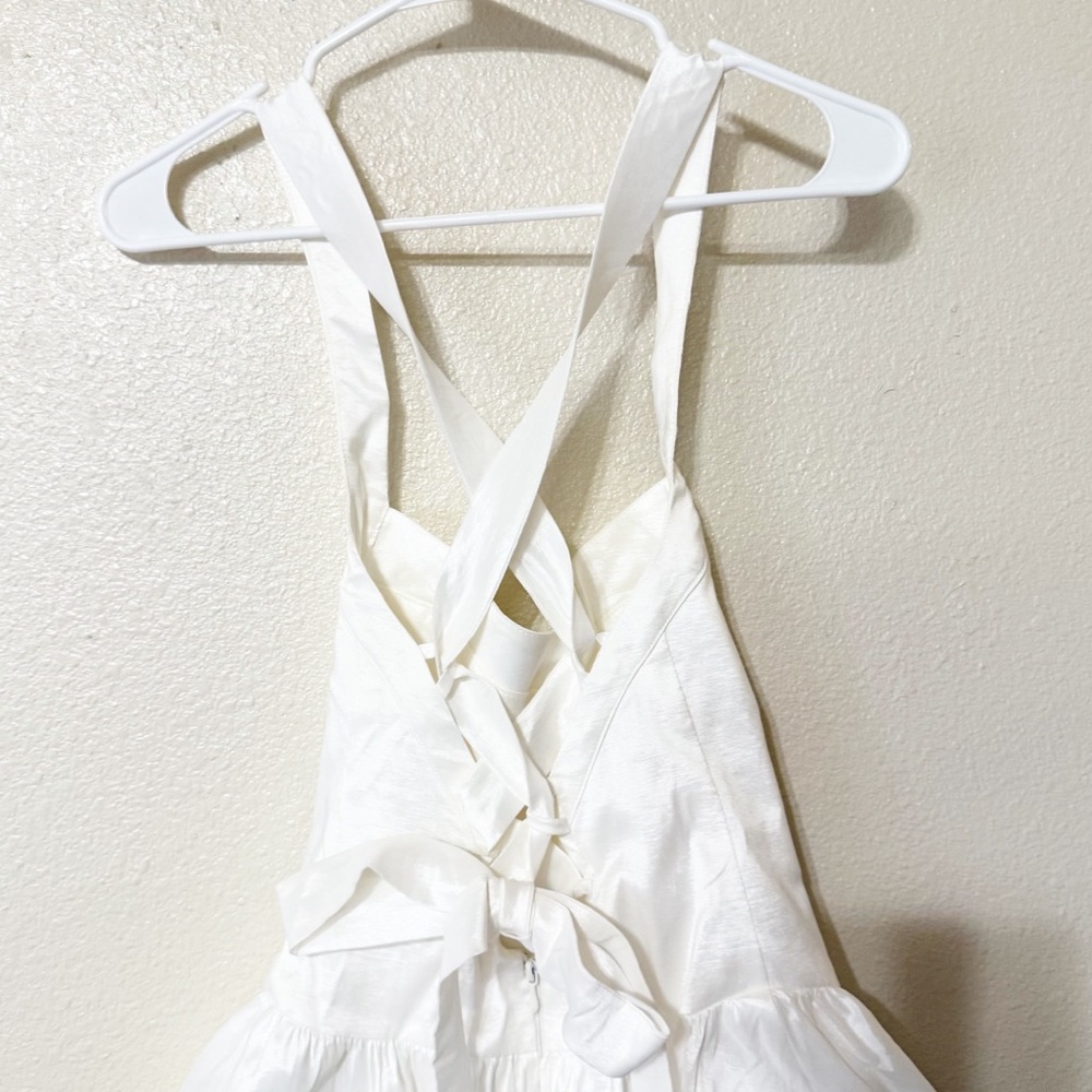 NEW Show Me Your Mumu Abigail Mini Dress in White Taffeta Drop Waist size XS - Picture 10 of 10
